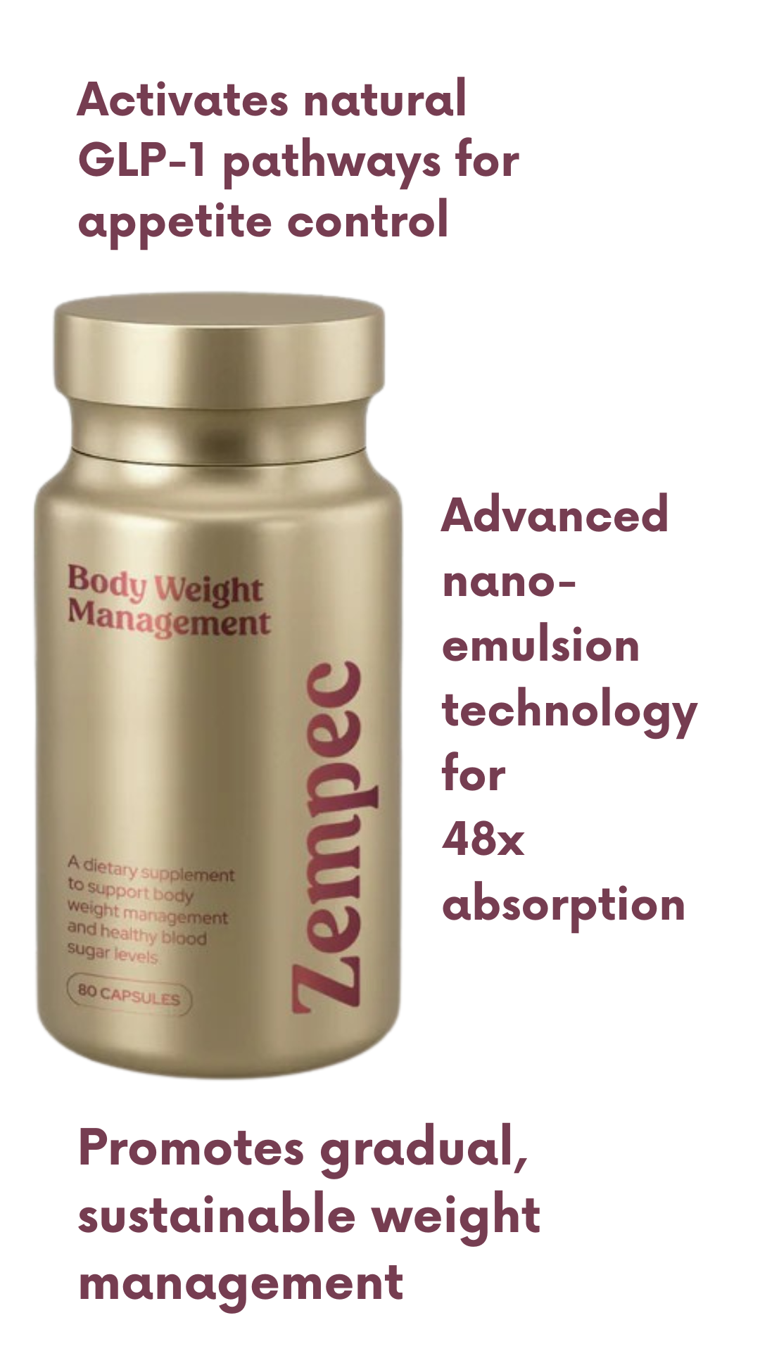 ZEMPEC Promotes gradual, sustainable weight management